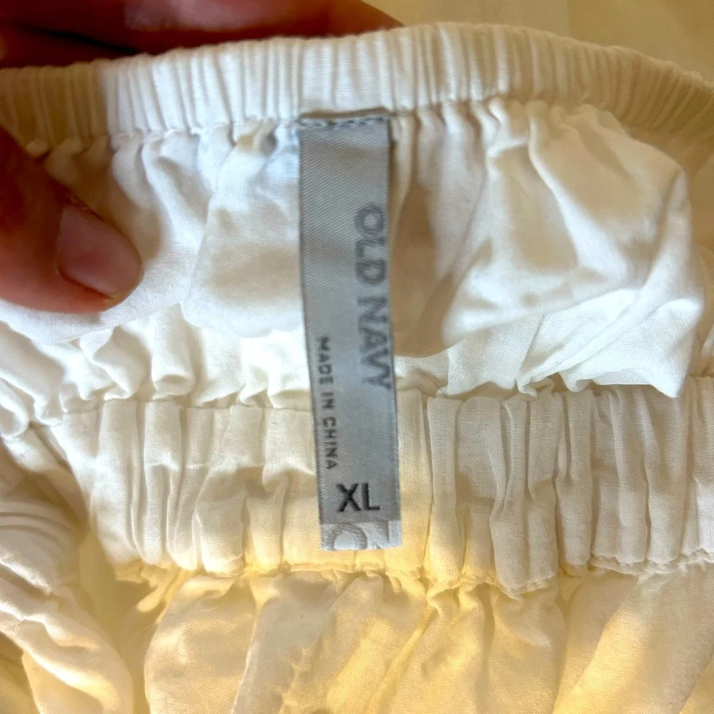 Old Navy Cotton/Linen Blend White Maxi Halter Dress, XL - Picture 5 of 6